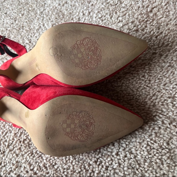 Vince Camuto Womens Suede Pointed Toe Sling Back Pumps Red Size 6 - Picture 6 of 12